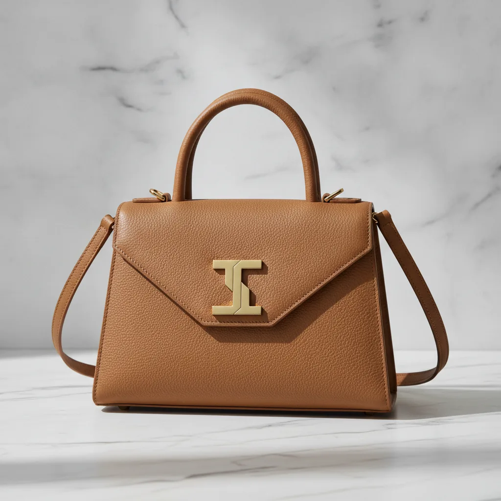 Leather bag with clean monogram
